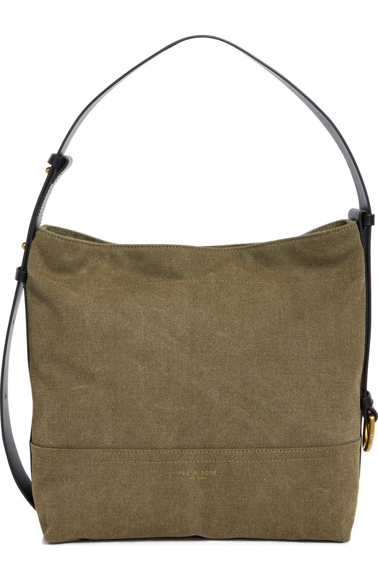 rag & bone Clinton Canvas Bucket Bag, Main, color, Forest
