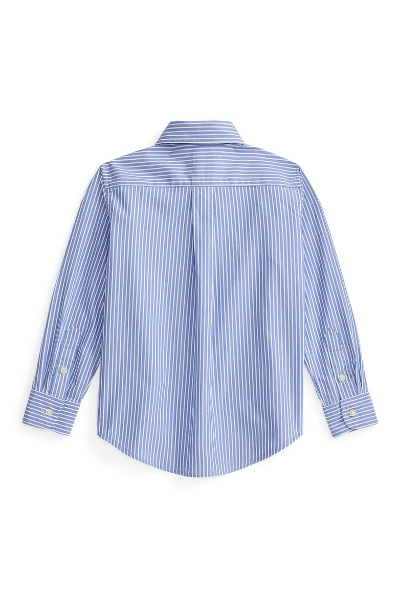Kids' Stripe Cotton Poplin Button-Down Shirt (Nordstrom Exclusive), Alternate, color, BLUE WHITE