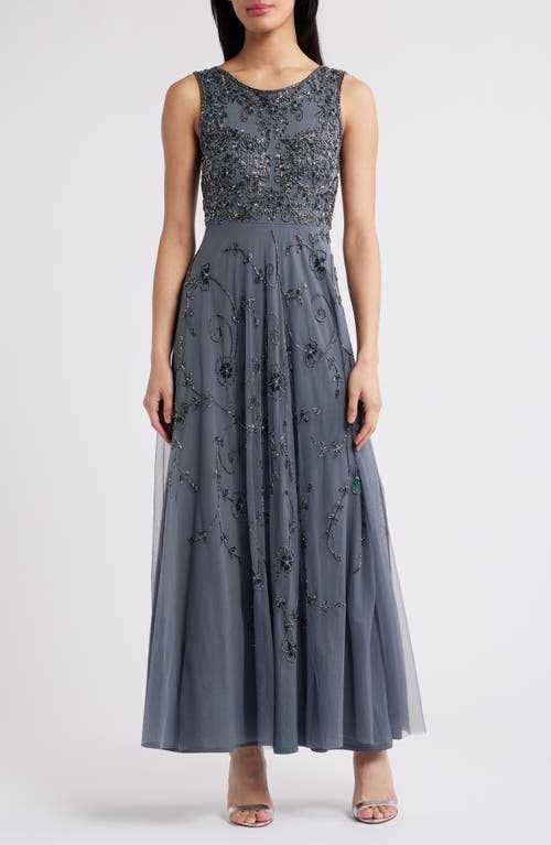 Pisarro Nights Embellished Cocktail Dress With Open Front Jacket In Smoke 021