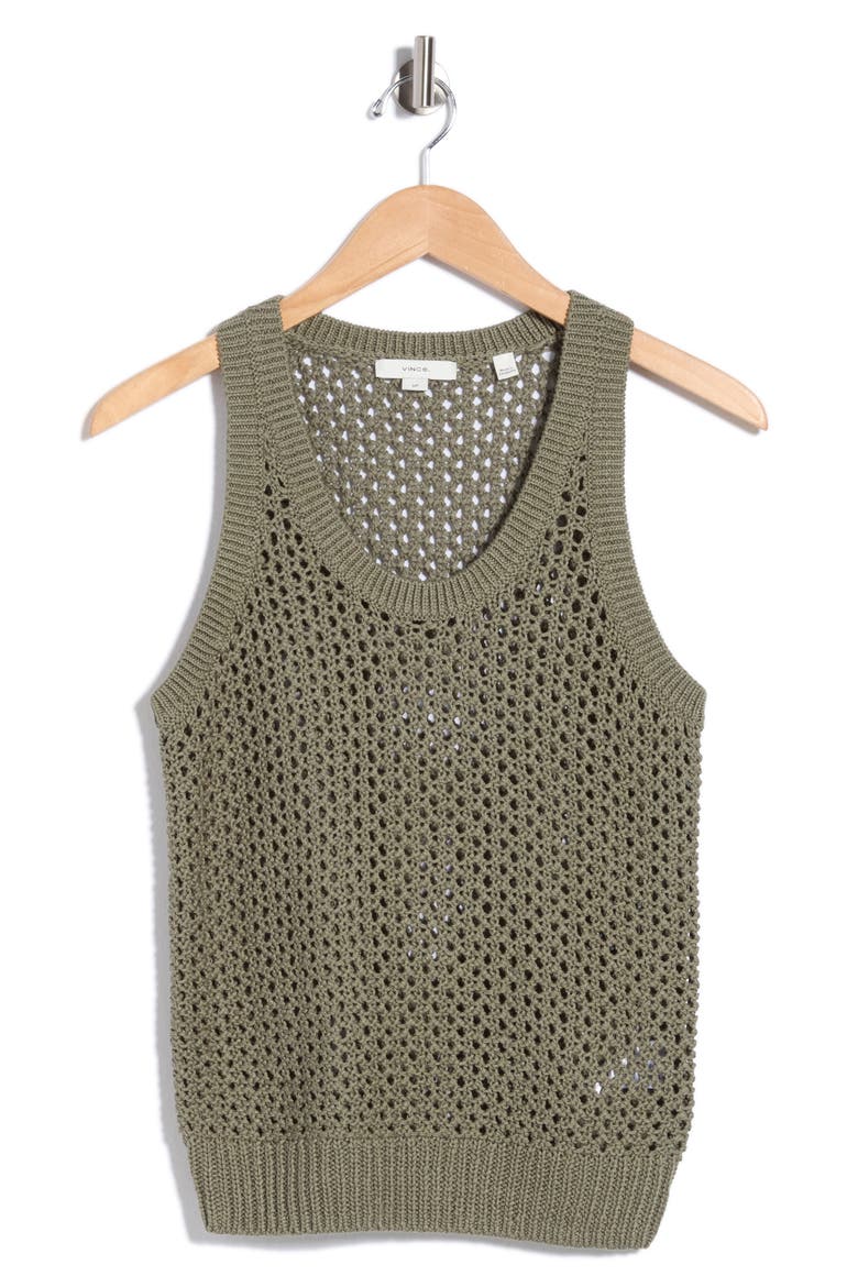 Crochet Cotton Tank, Alternate, color, SEA FERN