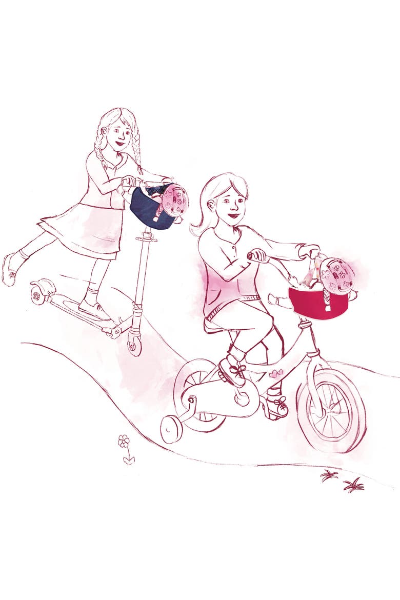 Bike Seat Blue Clouds For Dolls, Alternate, color, Blue