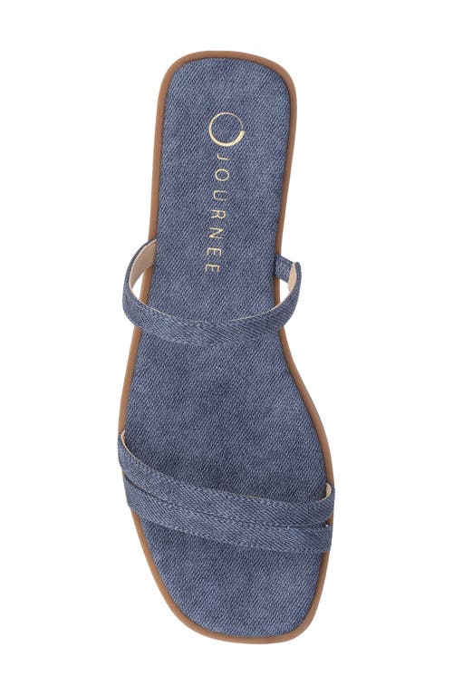 Journee Collection Brisa Slide Sandal In Denim