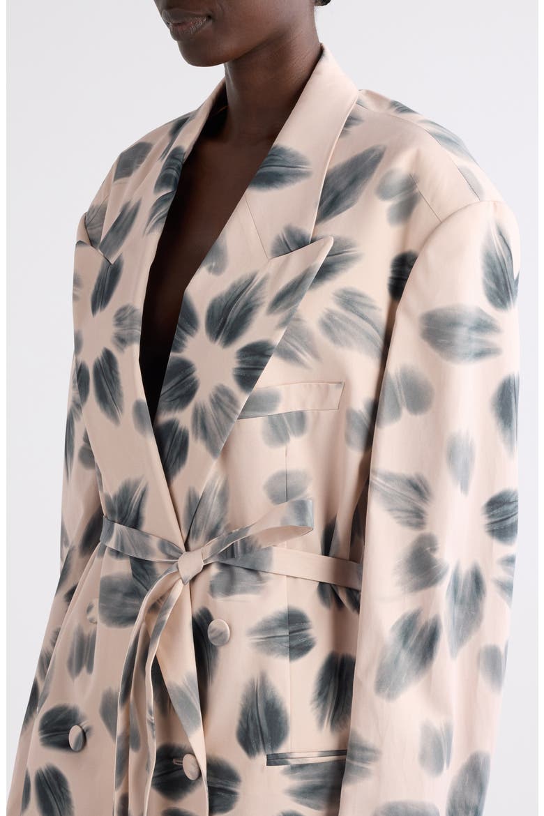 Blessy Floral Print Belted Double Breasted Blazer, Alternate, color, BLUSH