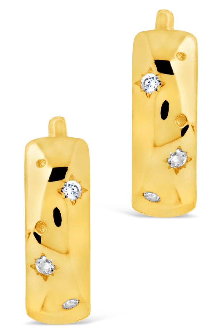 Greer Cubic Zirconia Huggie Hoop Earrings, Alternate, color, GOLD
