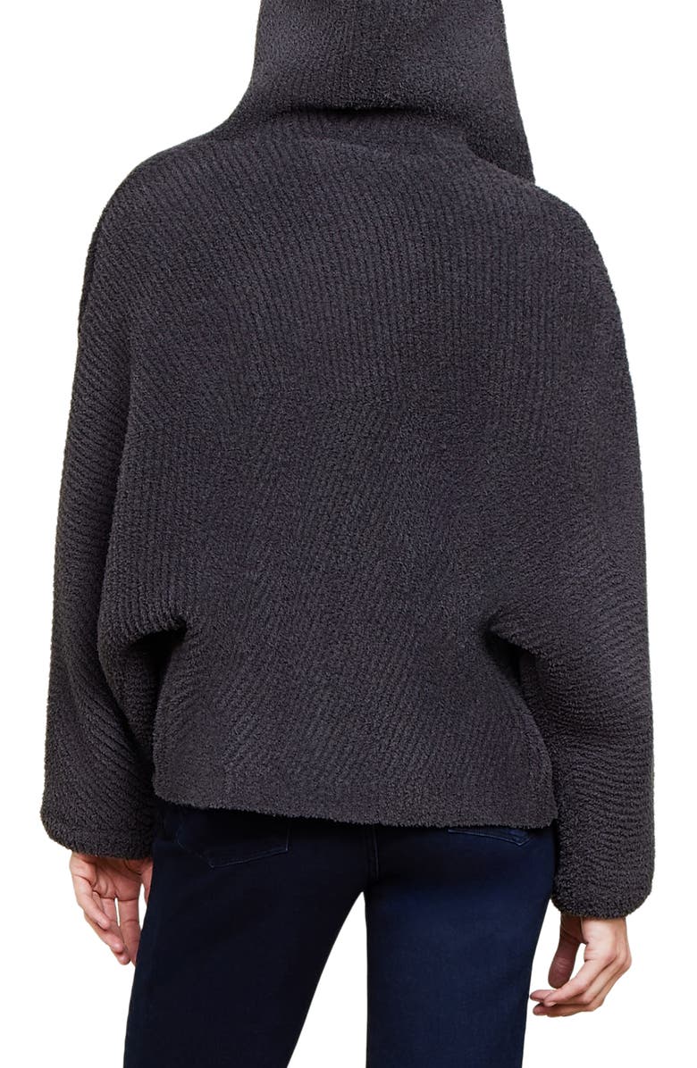 Barefoot Dreams<sup>®</sup> CozyChic<sup>®</sup> Hooded Chevron Rib Cardigan, Alternate, color, Carbon