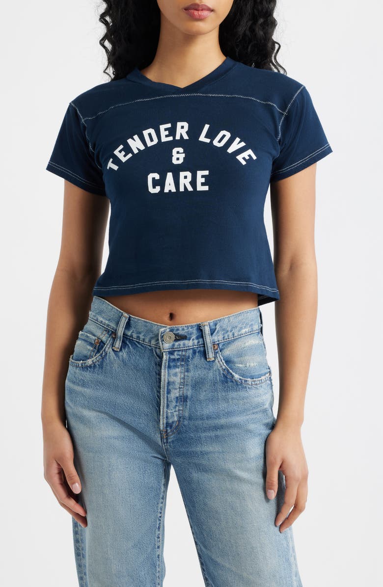 Bella Venice The TLC Crop Graphic T-Shirt, Main, color, Navy