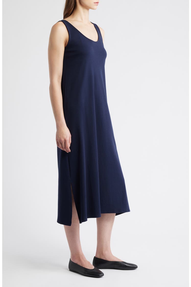 Sleeveless Organic Cotton Midi Dress, Alternate, color, INK