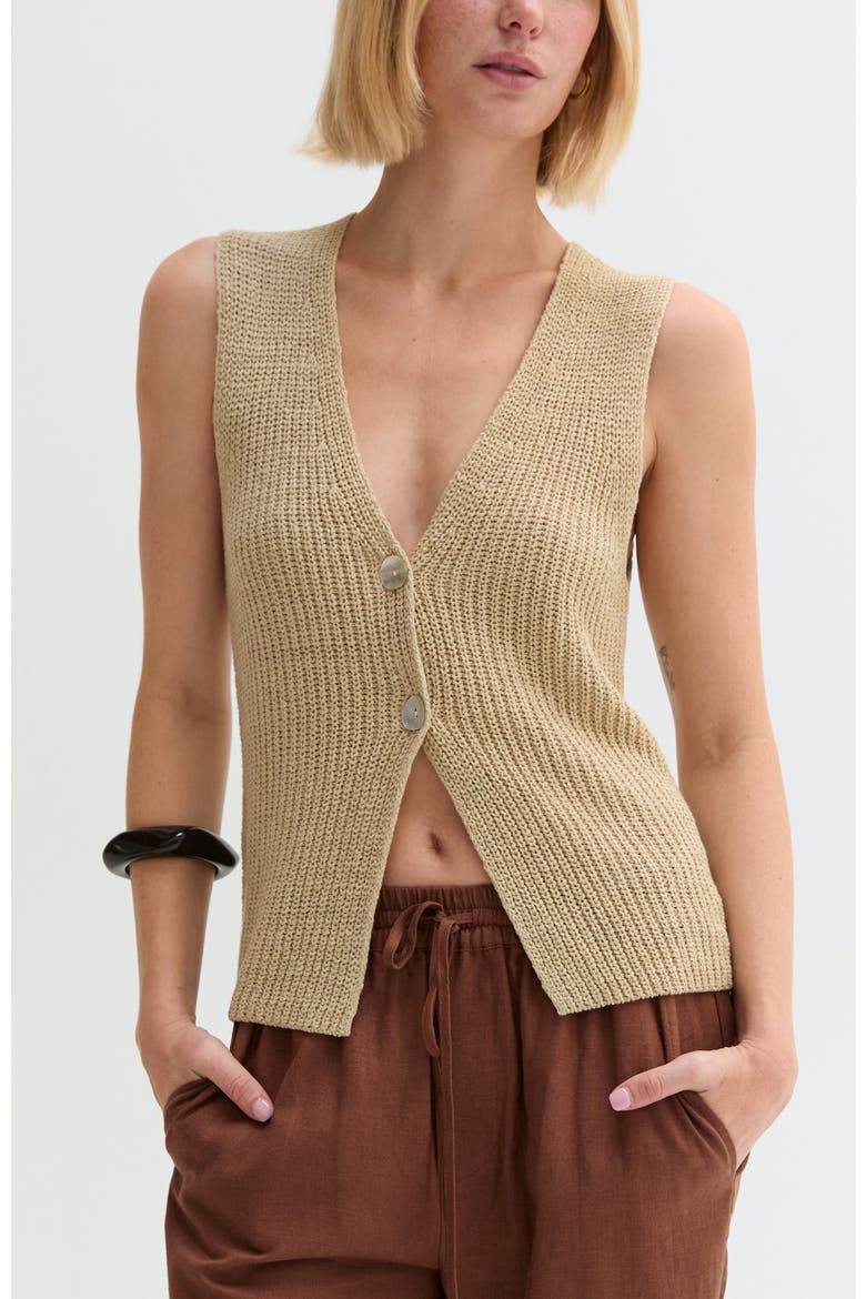 Beachy Sweater Vest, Main, color, Beige