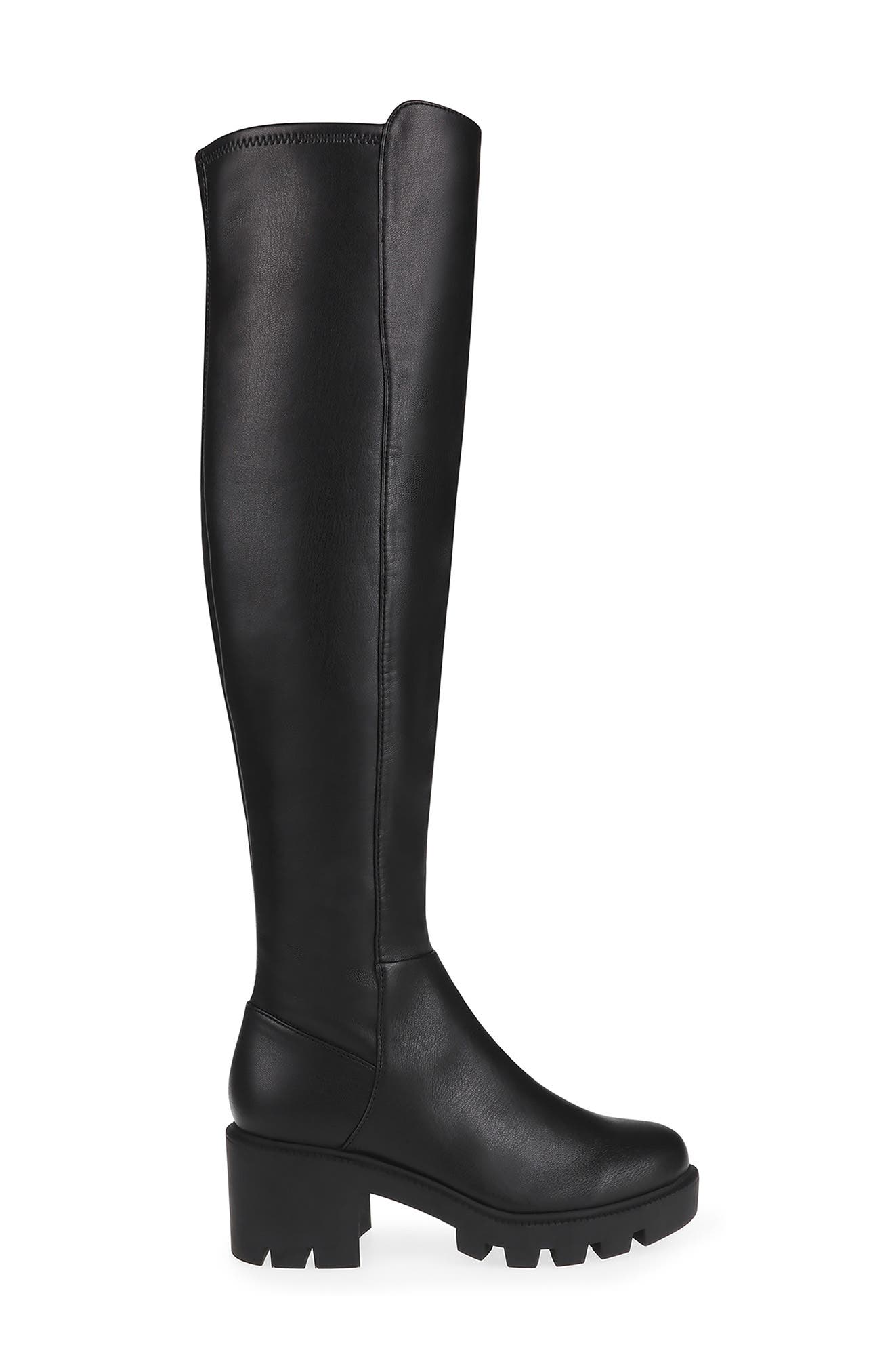 DV Dolce Vita Tall Shaft Lug Sole Boot, Alternate, color, BLACK