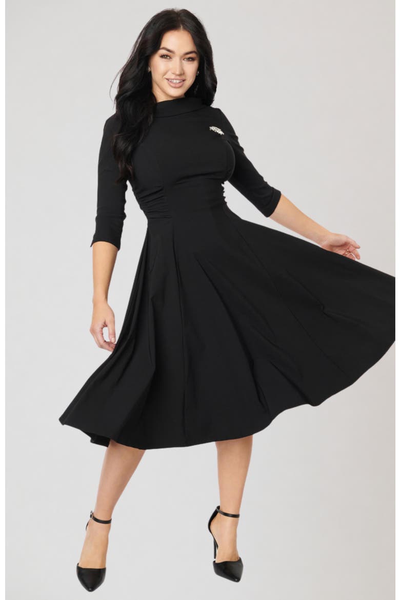 Nicola Swing Dress, Alternate, color, Black Accent