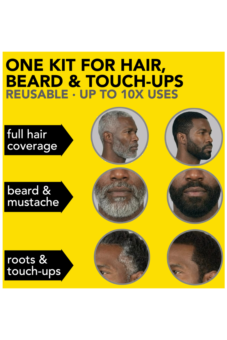 2X Pack Coarse & Coily Hair · Reusable Beard & Hair Dye Kit, Alternate, color, Dark Brown