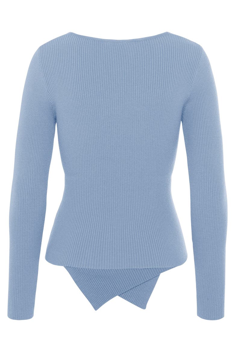 Overlapping V-Neck Sweater, Alternate, color, Light Blue