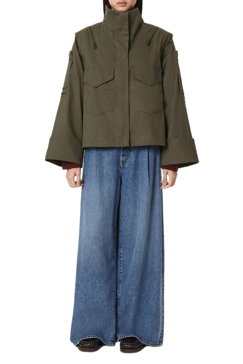 Leighton Cotton Blend Utility Jacket, Alternate, color, DARK KHAKI GREEN