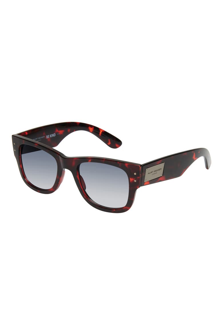 52mm Square Sunglasses, Alternate, color, HAVANA/ SMOKE GRADIENT