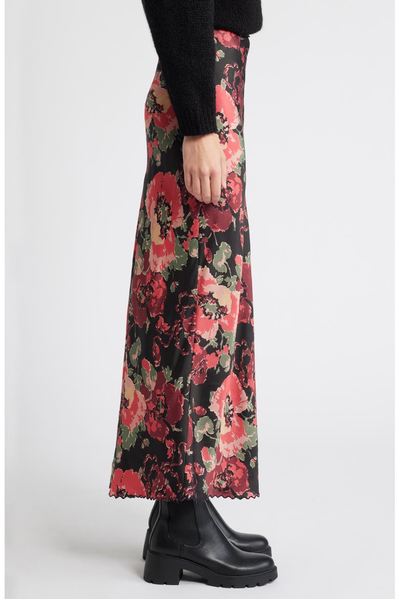 The Seabank Floral Satin Maxi Skirt, Alternate, color, CHARMING ROSE