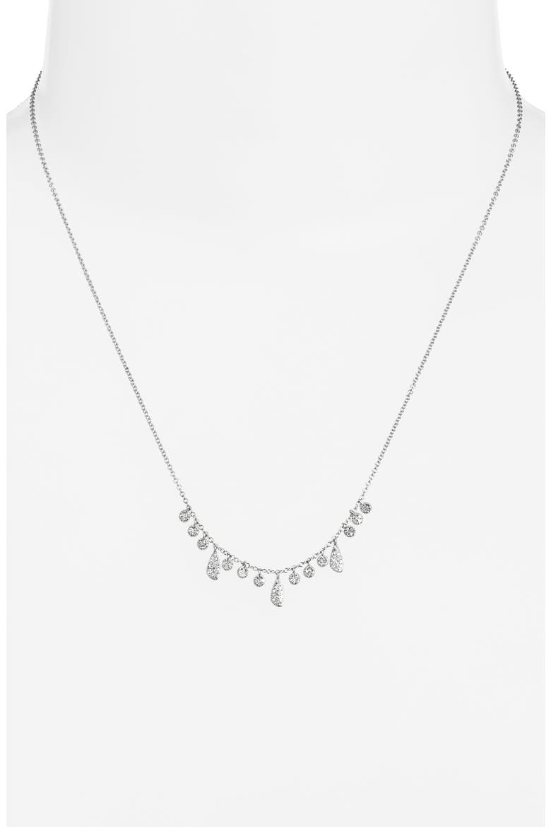 Diamond Bezel Charm Necklace, Alternate, color, WHITE GOLD