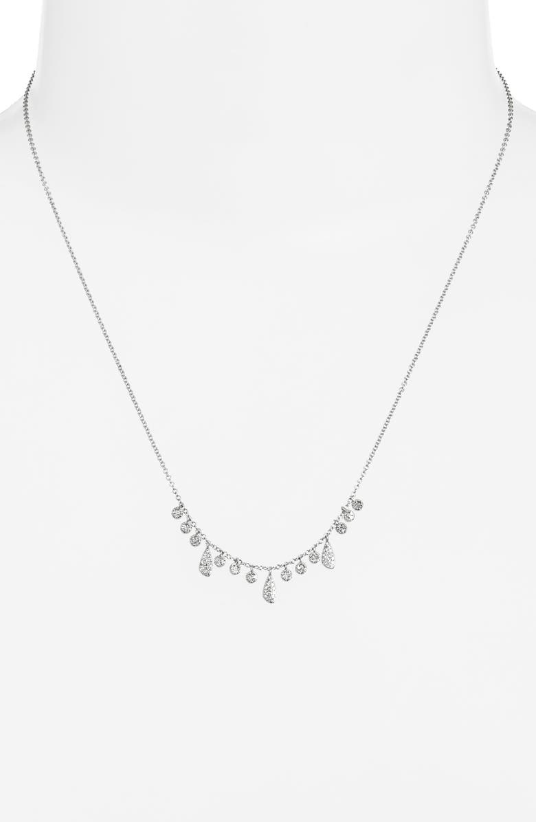 Meira T Diamond Bezel Charm Necklace, Alternate, color, White Gold