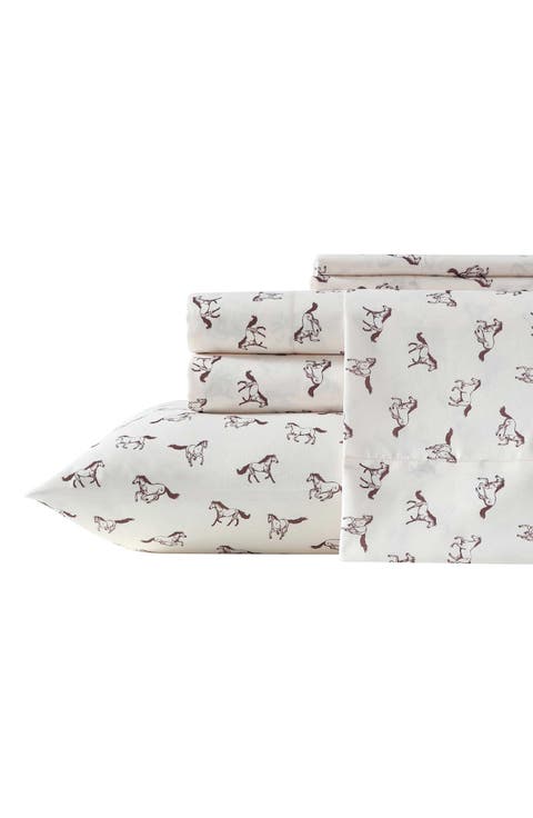 Wild Horses Print Microfiber Sheet Set