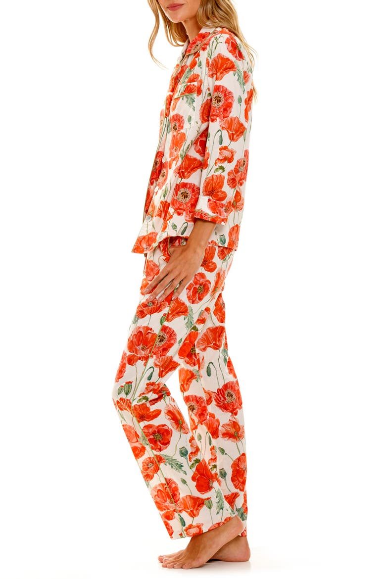 Emma Coquelicot Cotton Pajamas, Alternate, color, RED