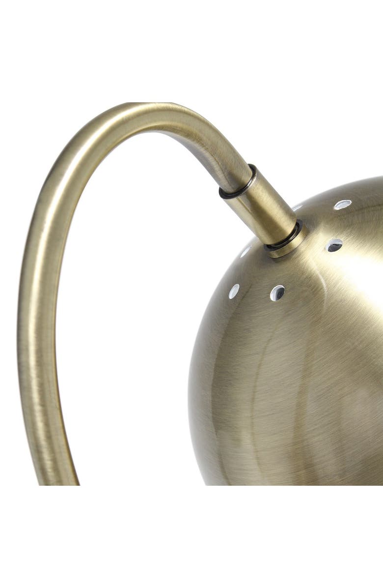 LALIA HOME Mid Century Curved Table Lamp with Dome Shade - Antique Brass, Alternate, color, 
