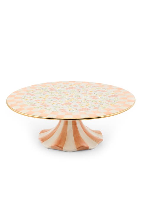 Posie Patch Large Ceramic Pedestal Platter