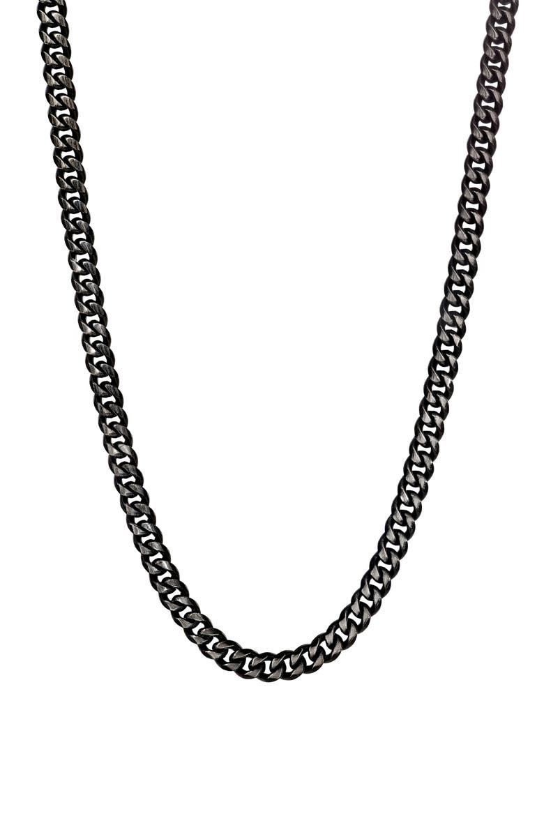 Men's Curb Chain Necklace, Main, color, BLACK