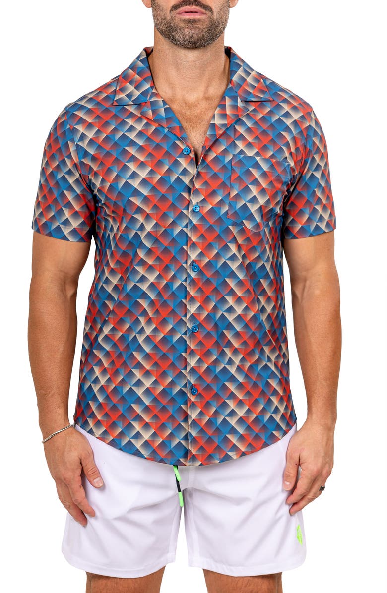 Maceoo Marthy Red Camp Shirt, Main, color, 