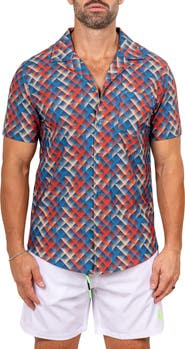 Maceoo Marthy Red Camp Shirt