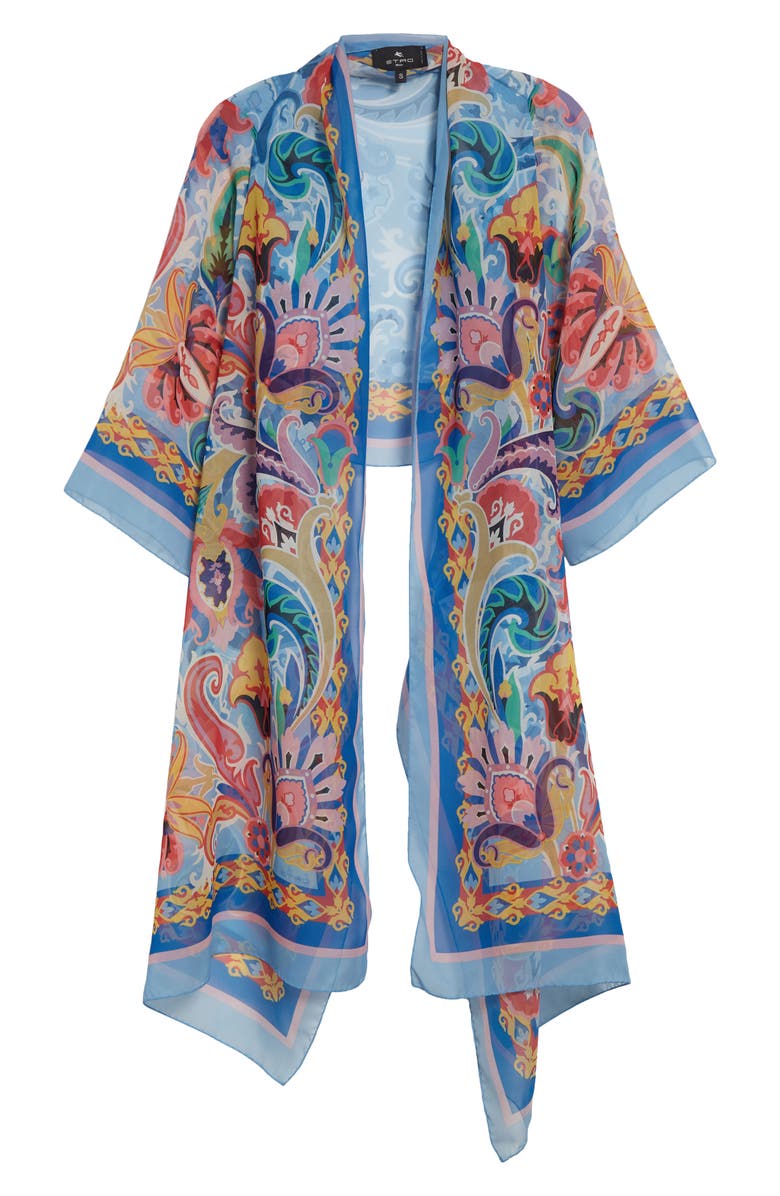 Etro Multicolor Paisley Silk Cape Scarf, Alternate, color, 