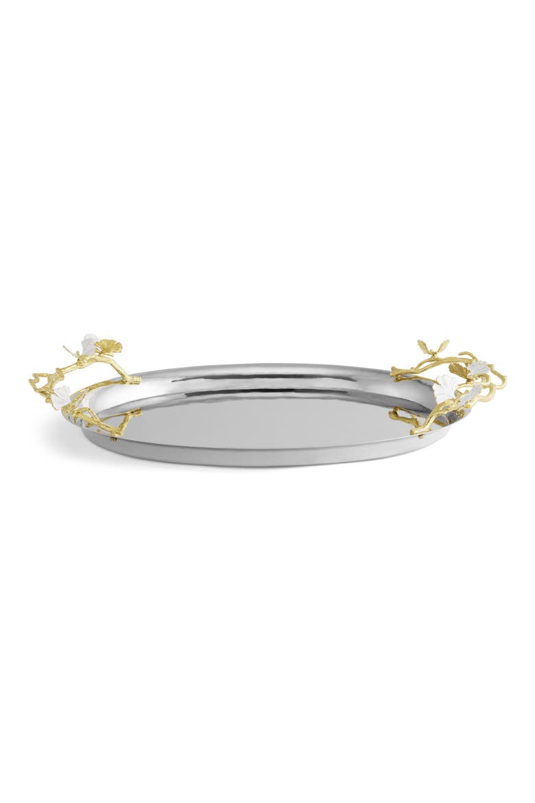 Butterfly Ginkgo Large Tray, Alternate, color, SILVER