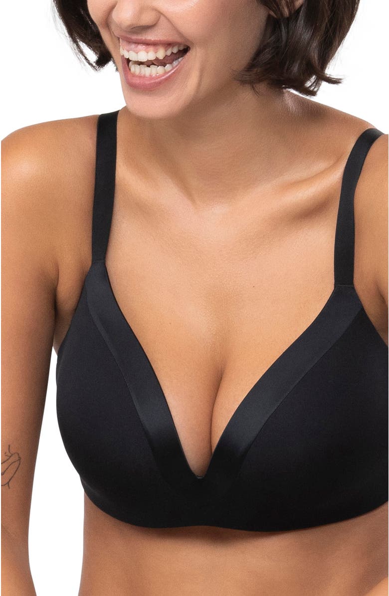 Underoutfit The Satin Grace Bra, Alternate, color, Black