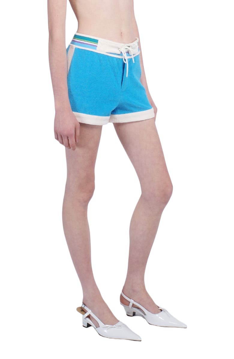 Anna Sui Cabana Terry Shorts, Alternate, color, Ocean Blue