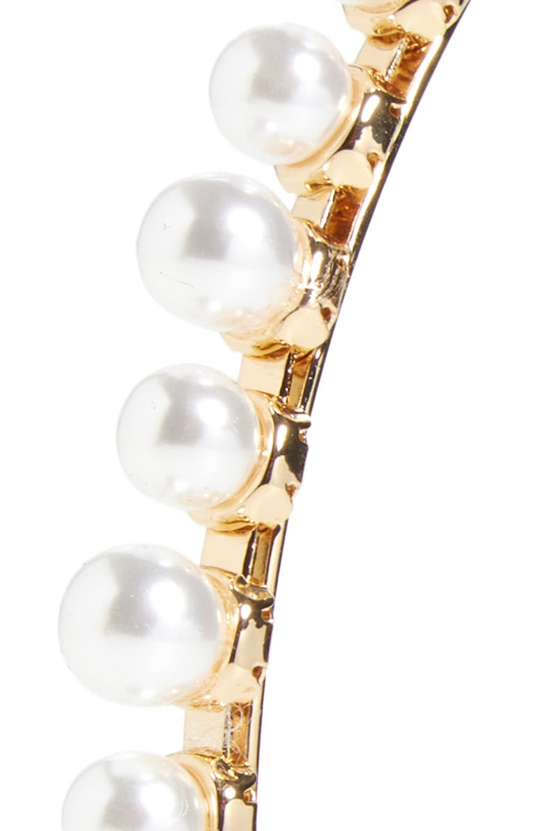 Ettika Elegant Faux Pearl Headband, Alternate, color, Gold