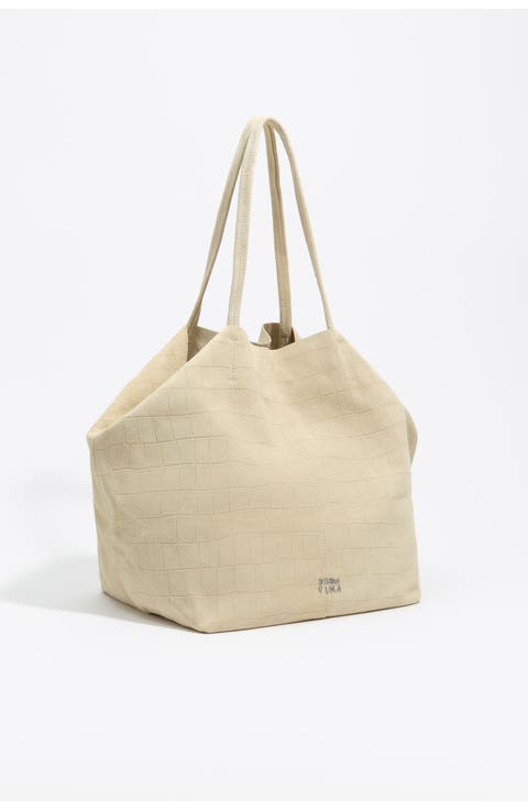 Large Suede Shopper Bag
