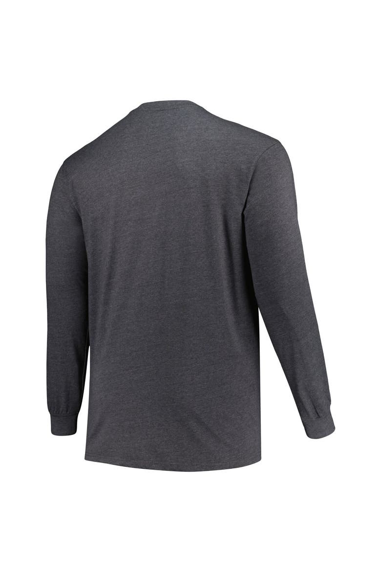 Men's Profile  Heather Charcoal Tampa Bay Buccaneers Big & Tall Throwback Long Sleeve T-Shirt, Alternate, color, Heather Charcoal