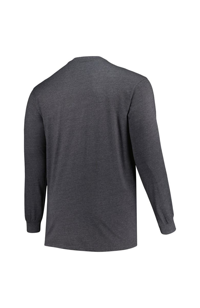 PROFILE Men's Profile  Heather Charcoal Tampa Bay Buccaneers Big & Tall Throwback Long Sleeve T-Shirt, Alternate, color, Heather Charcoal