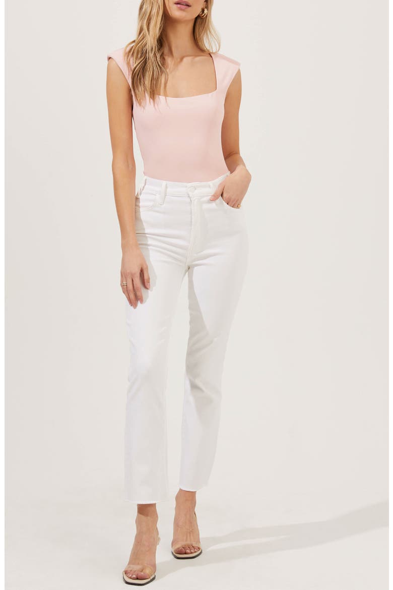 Cap Sleeve Square Neck Bodysuit, Alternate, color, BLUSH