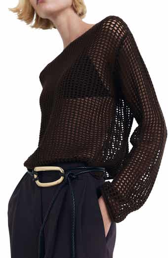 MANGO Open Stitch Cotton Sweater