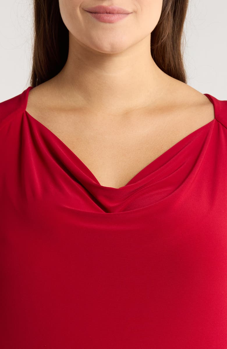 KASPER Cowl Neck Top, Alternate, color, Fire Red