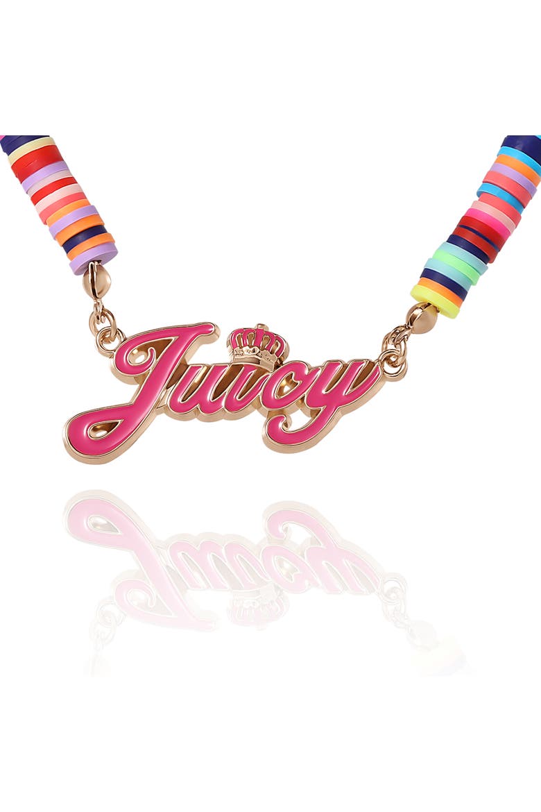 Kids Multicolor Beaded Necklace, Alternate, color, pink, rainbow
