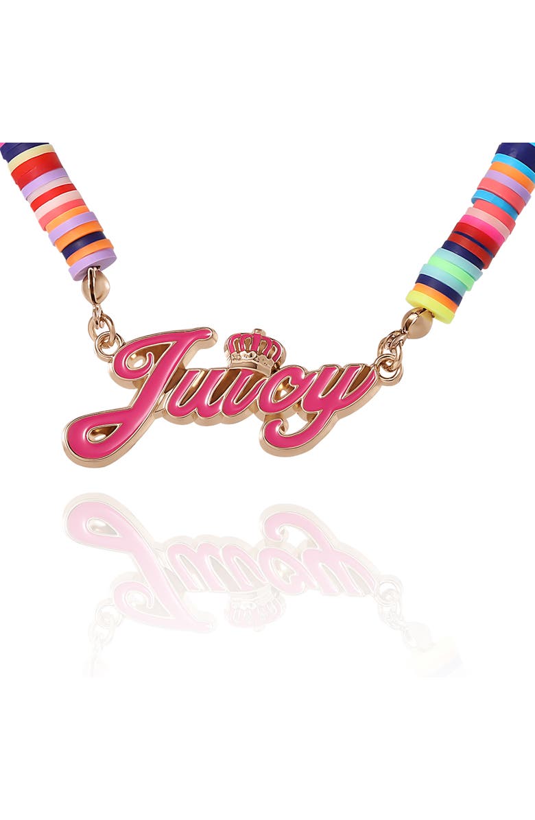 Juicy Couture Kids Kids Multicolor Beaded Necklace, Alternate, color, Pink, Rainbow