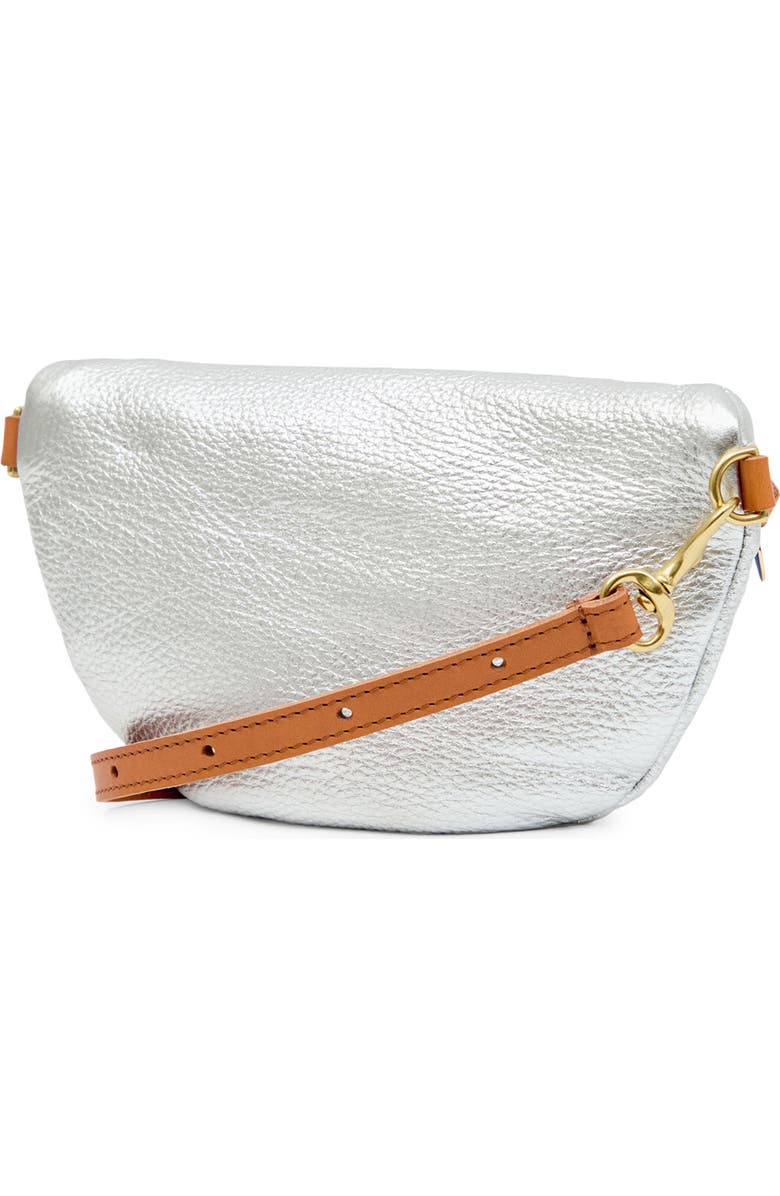 Clare V. Petit Metallic Leather Belt Bag, Alternate, color, Silver