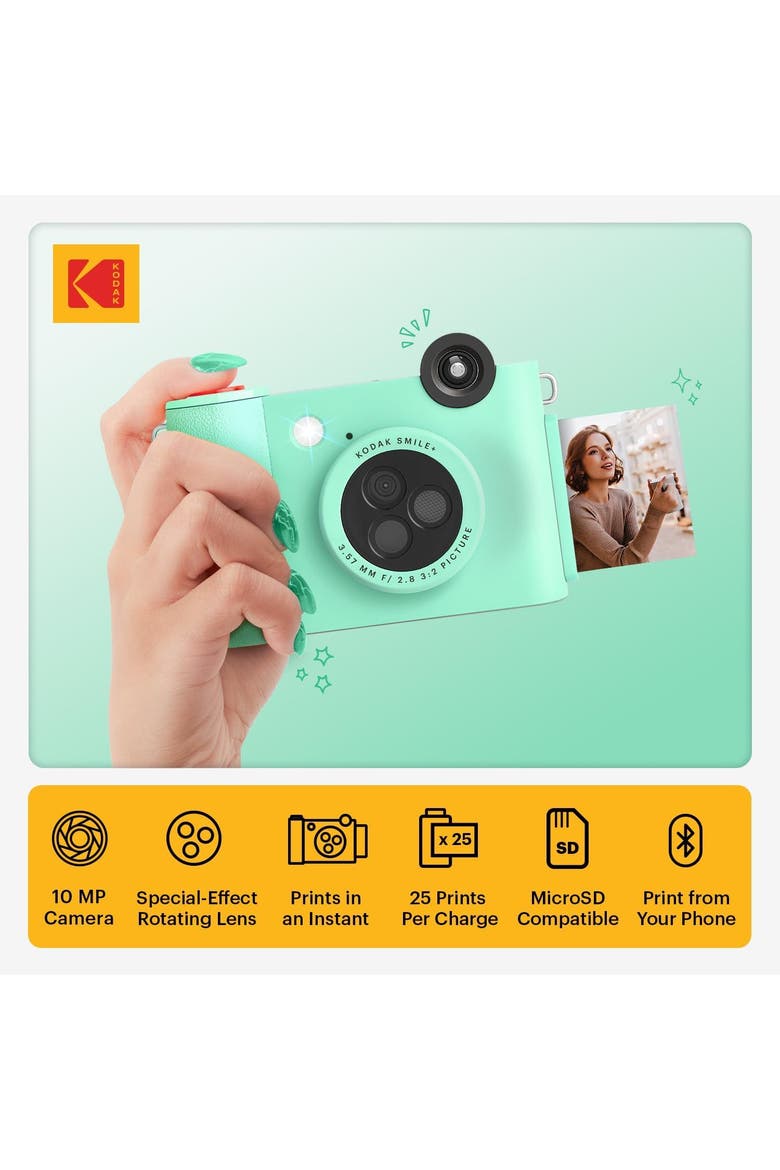 Smile+ 2-in-1 Instant Camera Gift Bundle, Alternate, color, Green
