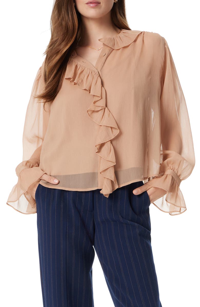 Sam Edelman Jasleen Ruffle Chiffon Shirt, Main, color, 