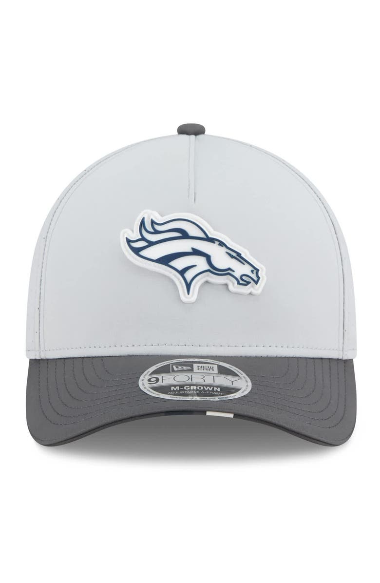 New Era Men's New Era Gray/Graphite Denver Broncos 2025 NFL Training Camp A-Frame 9FORTY Adjustable Hat, Alternate, color,
