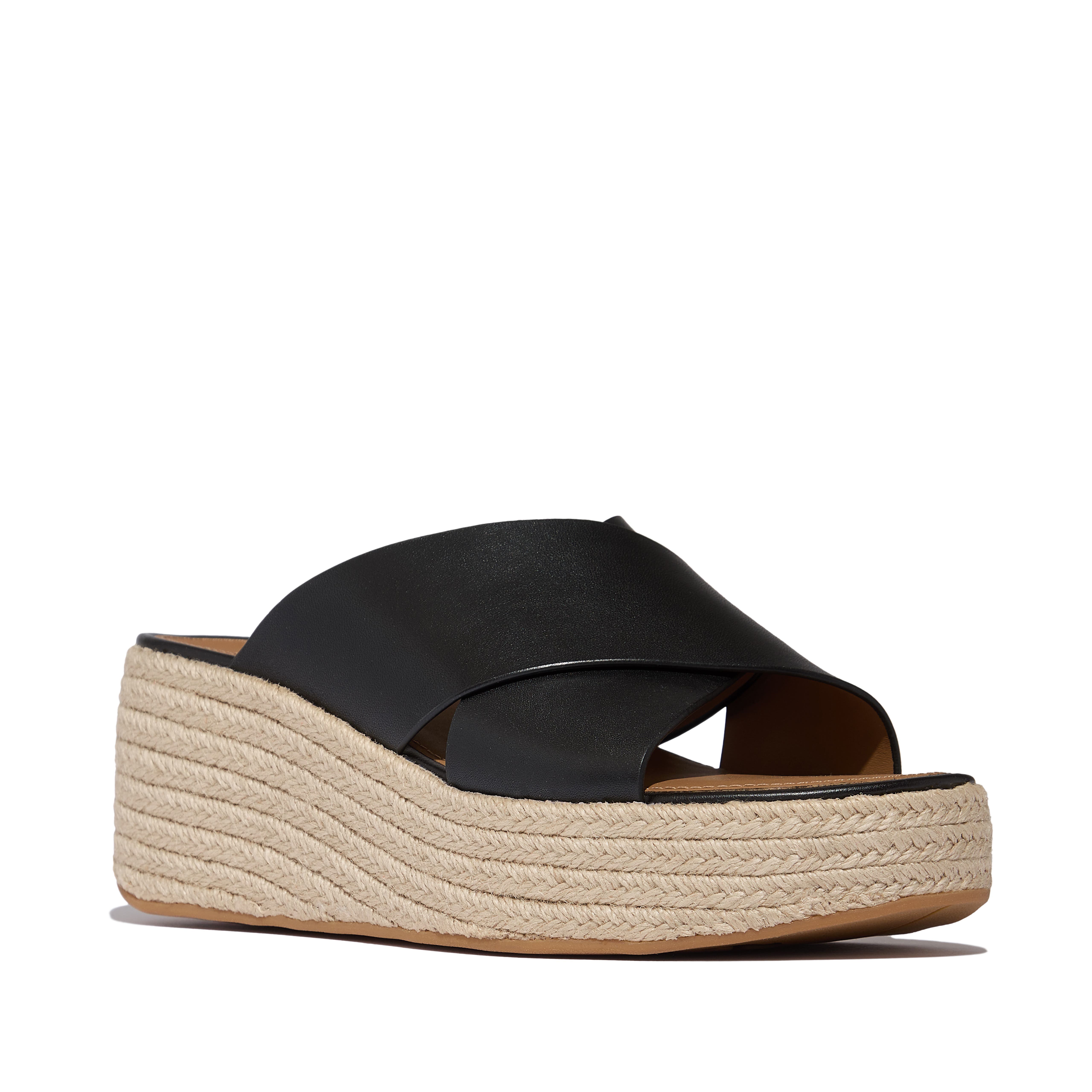 FitFlop Platfforms Espadrille Slides, Main, color, Black