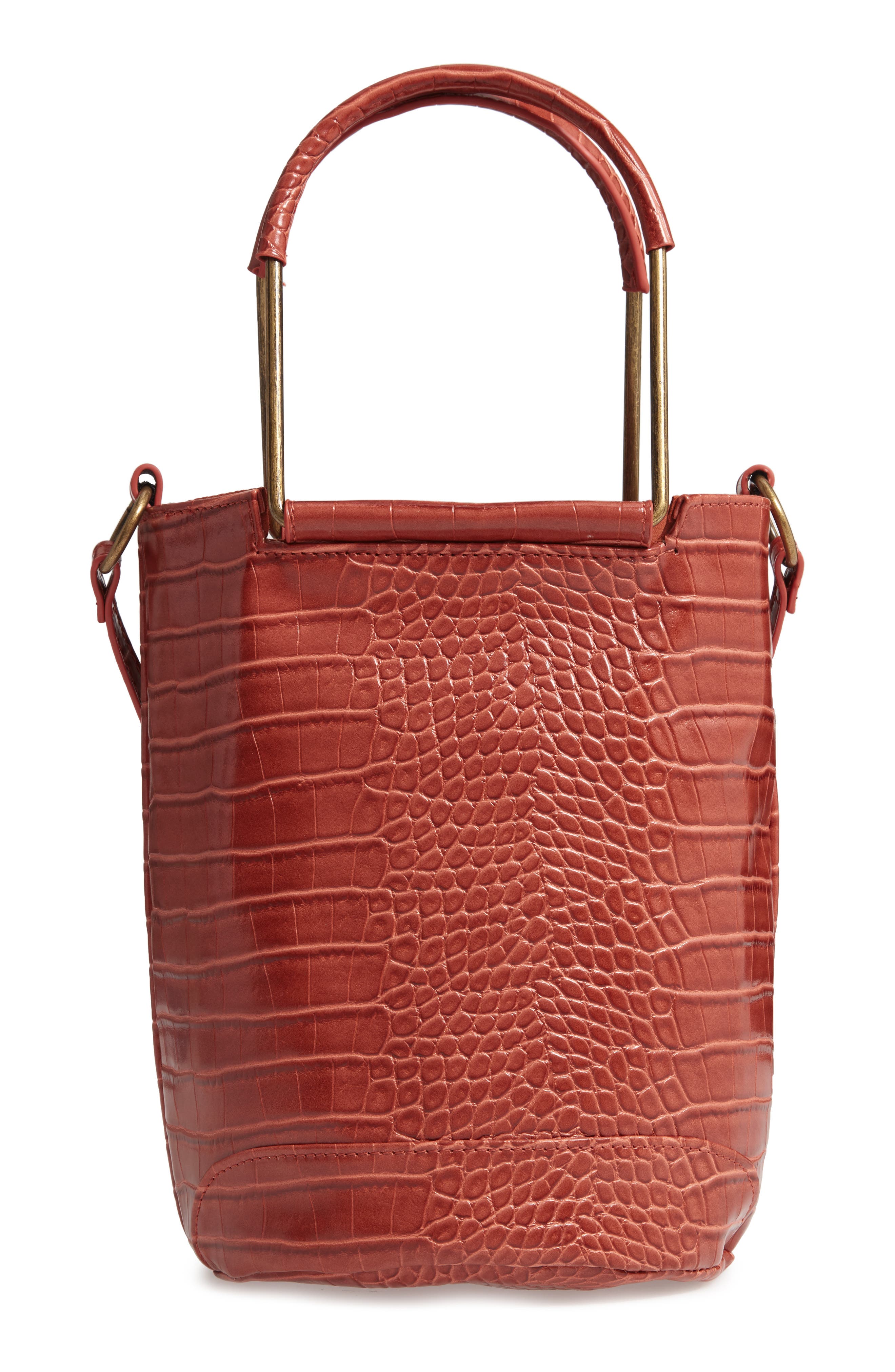 T-Shirt & Jeans Croc Embossed Faux Leather Tote, Main, color, 