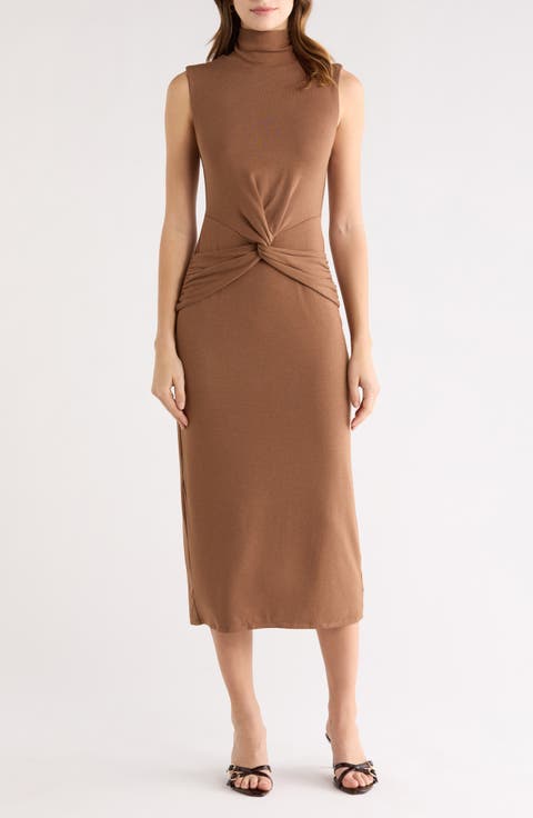 Riana Sleeveless Turtleneck Dress