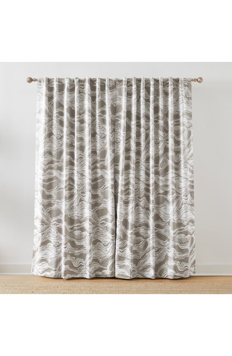 Chuks Collins x Lush Decor Cascade Wave Blackout Window Panel, Alternate, color, Gray/White