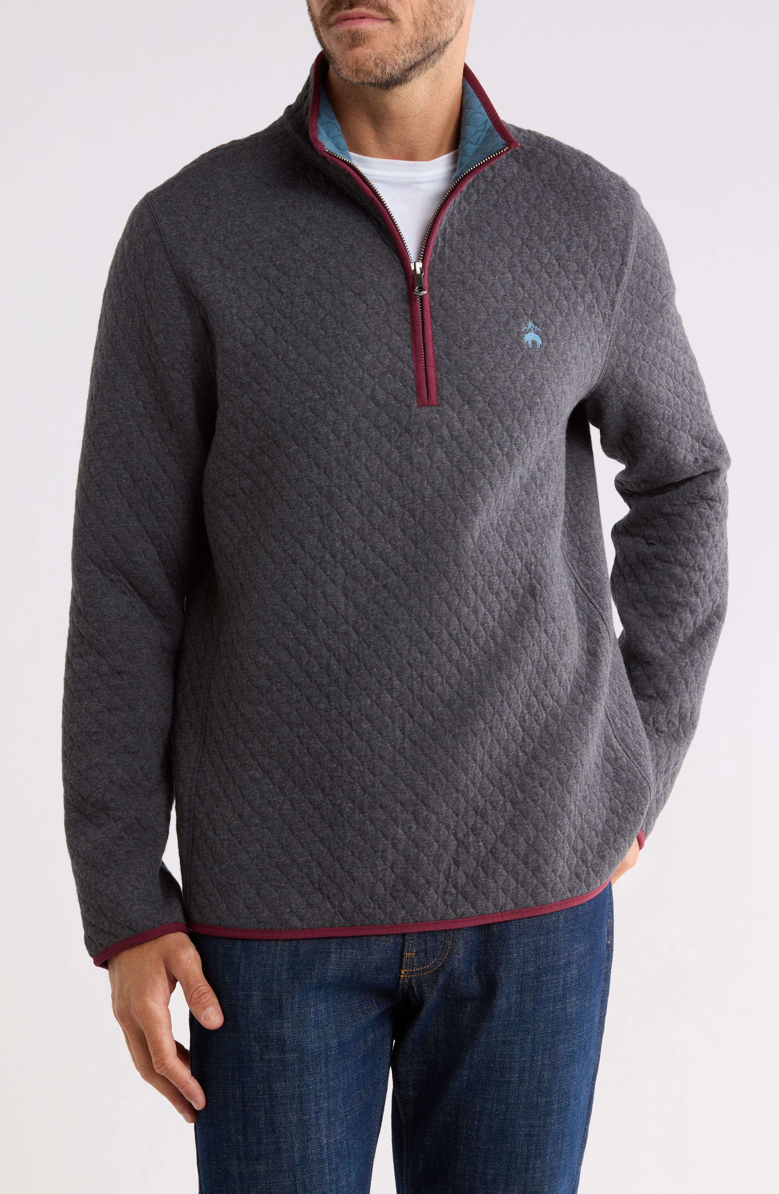 Diamond Quilted Half-Zip Pullover